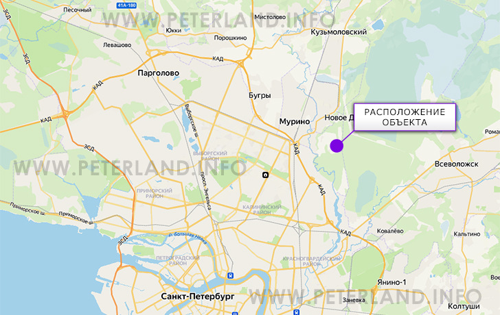 производственная зона Мурино на карте