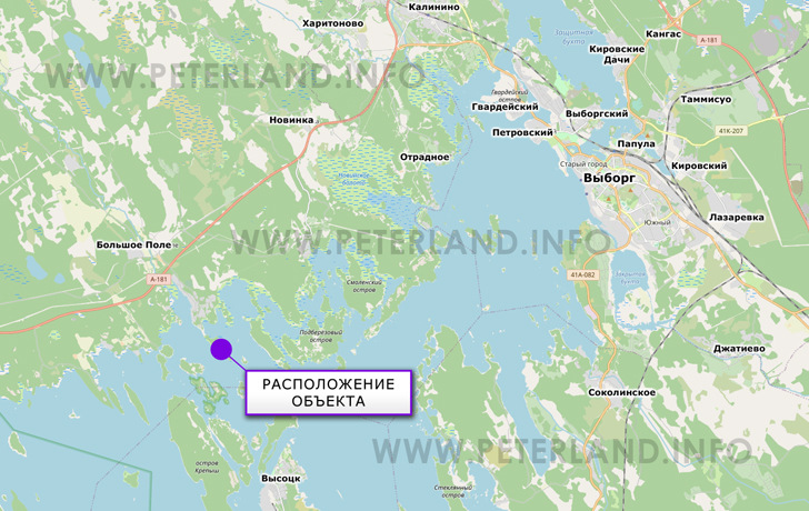 расположение участка на берегу мыса Шатунок Финский залив
