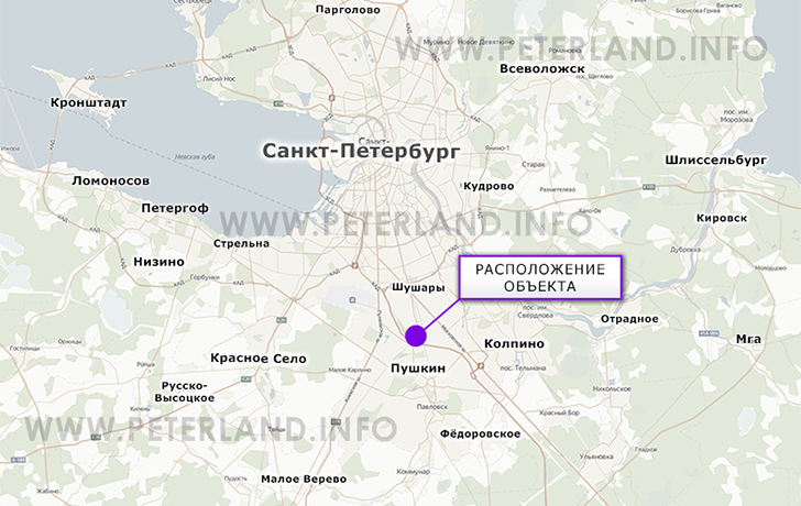 земельные участки на Витебском проспекте около Пушкина на карте